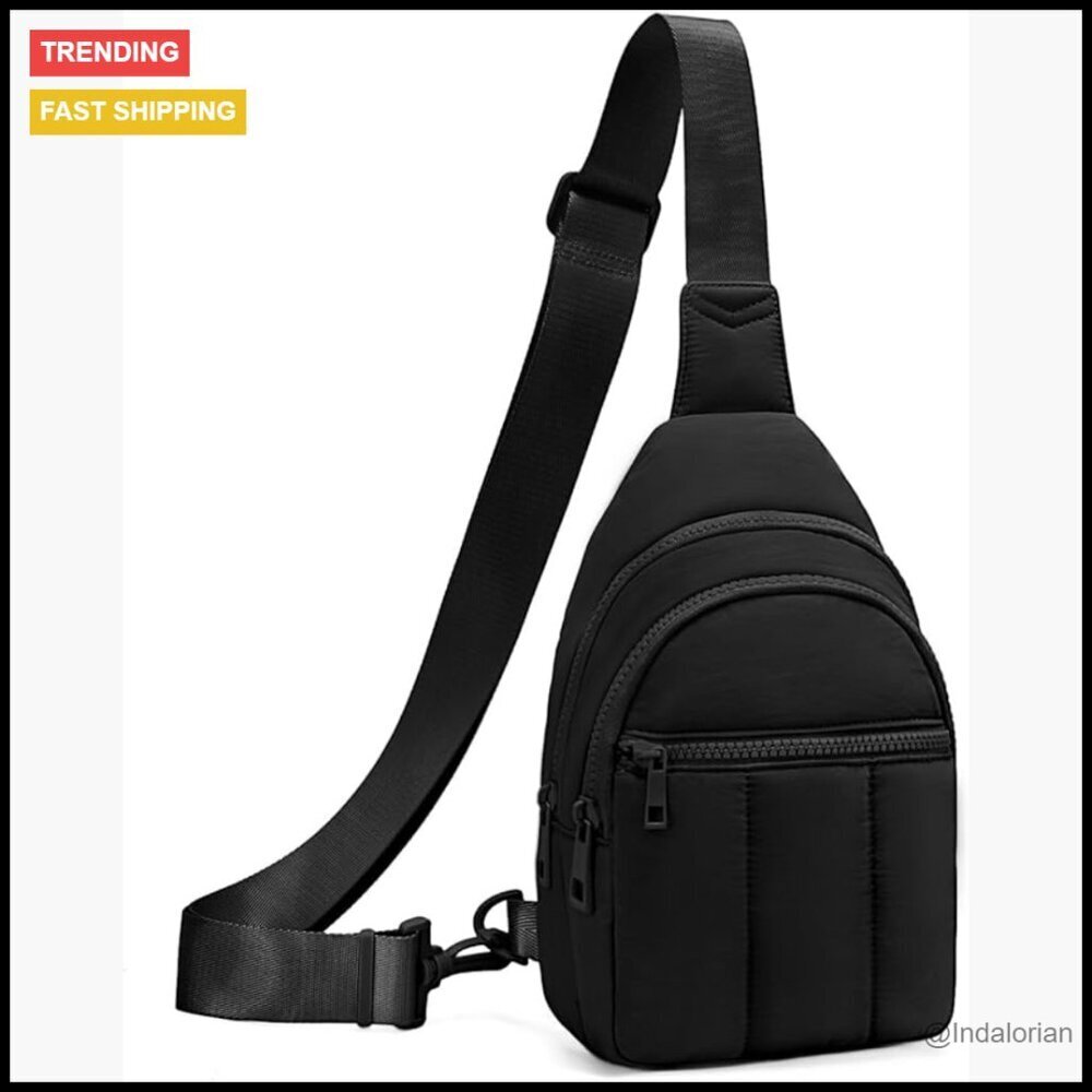 Quilted Puffer Crossbody Bag Lightweight Sling Purse Adjustable Strap Travel